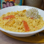 Arroz com bacalhau e tomates